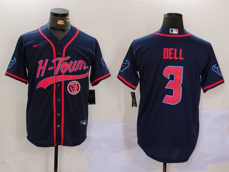 Men Houston Texans #3 Dell Blue Second generation joint name 2024 Nike Limited NFL Jersey style 2->kansas city chiefs->NFL Jersey